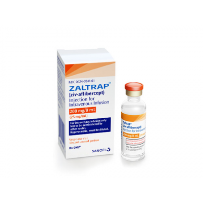 ZALTRAP 200 MG / 8 ML ( ZIV - AFLIBERCEPT 25 MG / ML ) INJECTION FOR INTRAVENOUS INFUSION VIAL 8 ML